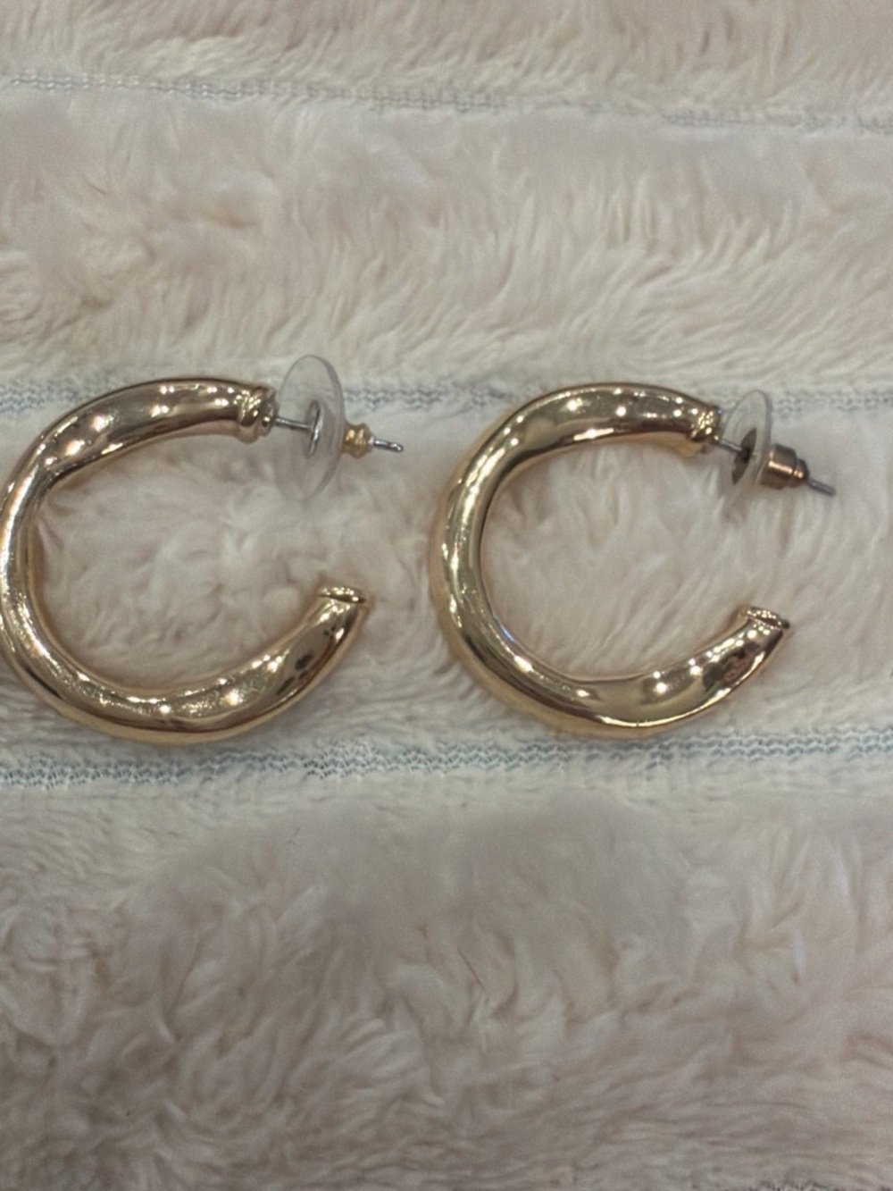 BaubleBar Polished Gold Chunky C-Hoop Earrings
